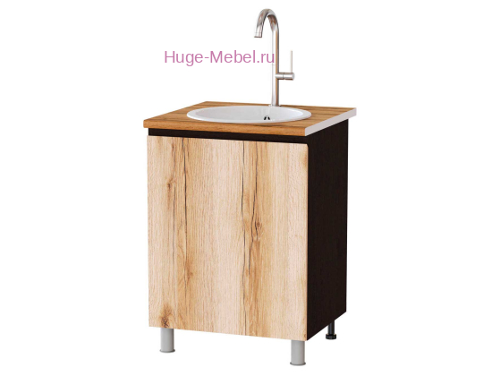 Кухонный шкаф под мойку 600 Плейона (венге/дуб делано)