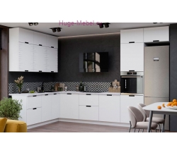 Угловая кухня с антресолями 360х200 "Сахара"