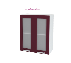 Кухонный шкаф верхний со стеклом 600 Юлия (сандал серый)