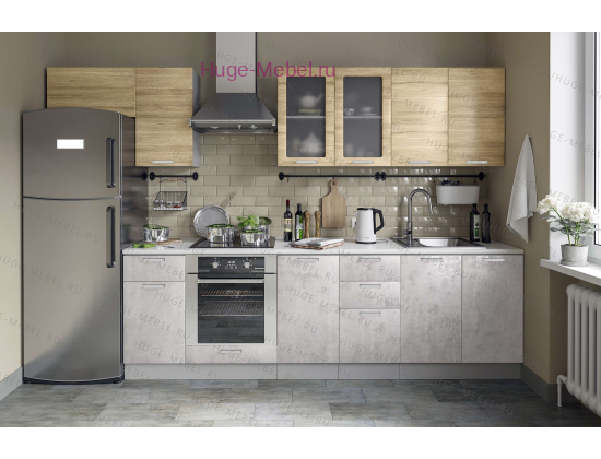 Кухня 320 "Бетон белый/Дуб Сонома"