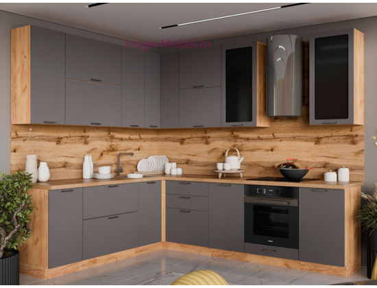 Угловая кухня 270х220 "Катрин" графит