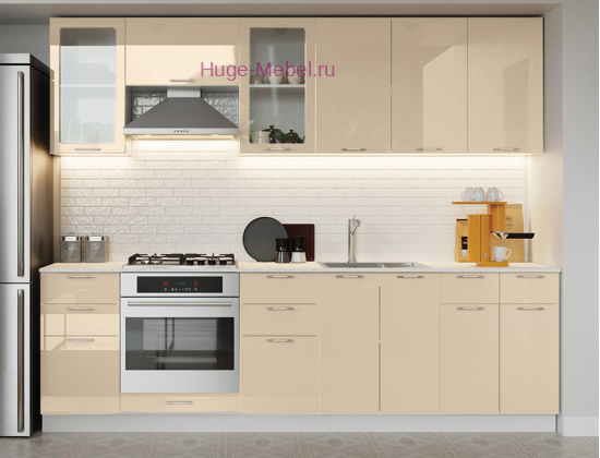 Кухонный гарнитур 2.6 метра "Ксения ваниль"