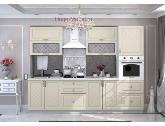 Прямая кухня 280 "Модена ваниль"