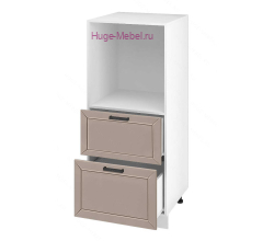 Пенал кухонный малый с нишей и ящиками 600 Альфа (латте)