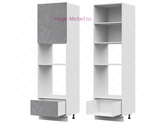 Пенал кухонный для встраиваемой техники 600 Бетон (бетон серый)