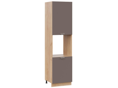 Пенал кухонный высокий с нишей 600 Катрин (муссон) корпус крафт Пенал кухонный высокий с нишей 600 Катрин (муссон) корпус крафт