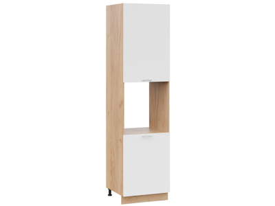 Пенал кухонный высокий с нишей 600 Катрин (софт вайт) корпус крафт Пенал кухонный высокий с нишей 600 Катрин (софт вайт) корпус крафт