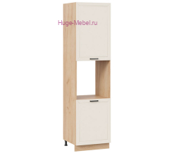 Пенал кухонный высокий с нишей 600 Альфа (брюле) корпус крафт