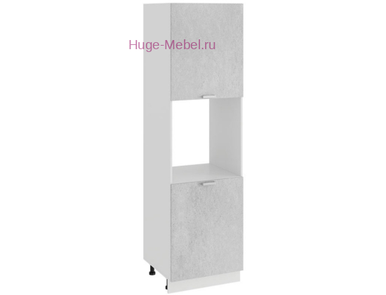 Пенал кухонный напольный с нишей 600 Бетон (бетон белый)