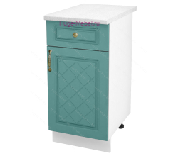Нижний кухонный шкаф с ящиком  400 Модена (дуб бирюза)