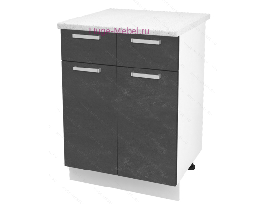 Нижний кухонный шкаф с ящиком  600 Бетон (бетон чёрный)