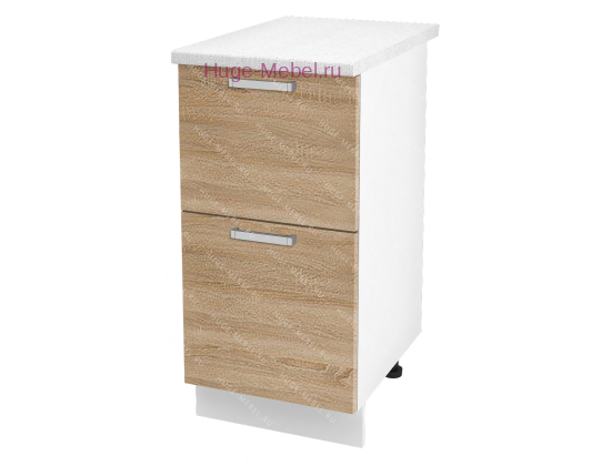 Нижний шкаф кухонный с двумя ящиками 400 Бетон (дуб сонома)