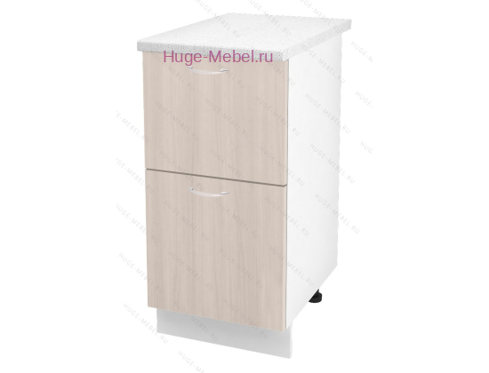 Нижний шкаф кухонный с двумя ящиками 400 Дина (шимо светлый)