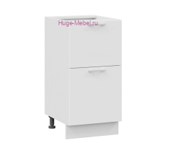 Нижний шкаф кухонный с двумя ящиками 400 Катрин (софт вайт)