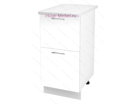 Нижний шкаф кухонный с двумя ящиками 400 Ксения (белый)