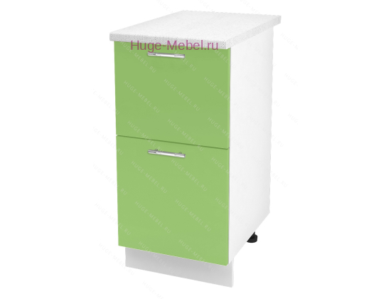 Нижний шкаф кухонный с двумя ящиками 400 Ксения (олива)