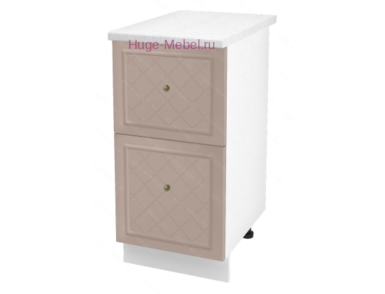 Нижний шкаф кухонный с двумя ящиками 400 Модена (дуб кофе)