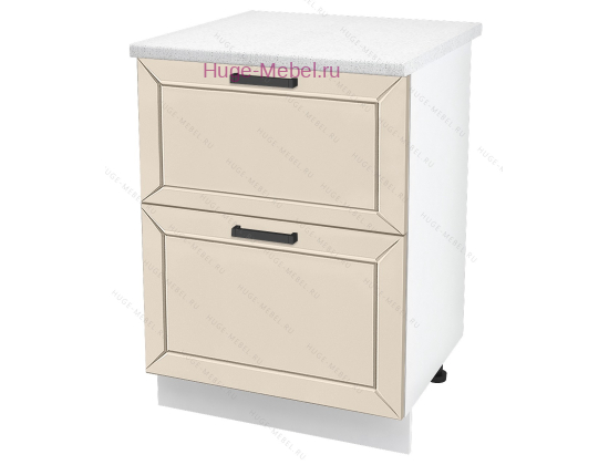 Нижний шкаф кухонный с двумя ящиками 600 Альфа (брюле)