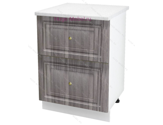 Кухонный шкаф под мойку 600 с двумя ящиками Юлия (сандал серый)