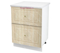 Кухонный шкаф под мойку 600 с двумя ящиками Юлия (дуб сонома)