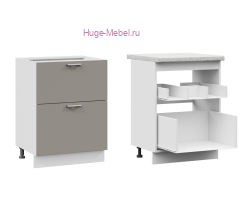 Кухонный шкаф под мойку 600 с двумя ящиками Катрин (циркон)