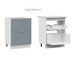 Кухонный шкаф под мойку 600 с двумя ящиками Катрин (топаз)