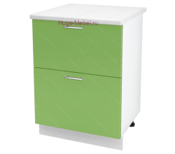 Кухонный шкаф под мойку 600 с двумя ящиками Ксения (олива)