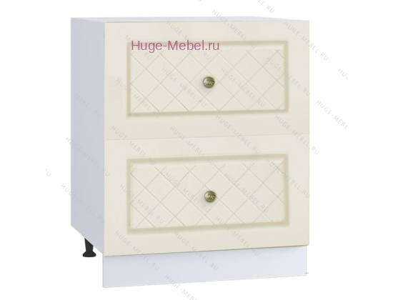 Кухонный шкаф под мойку 600 с двумя ящиками Модена (дуб ваниль)