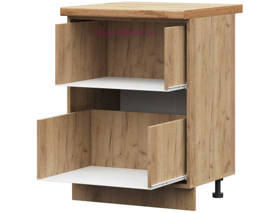 Корпус кухонного шкафа нижнего с 2 ящиками 600 ПВ (дуб крафт)