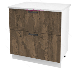 Нижний шкаф кухонный с двумя ящиками 800 Пасаденна (ржавый камень)
