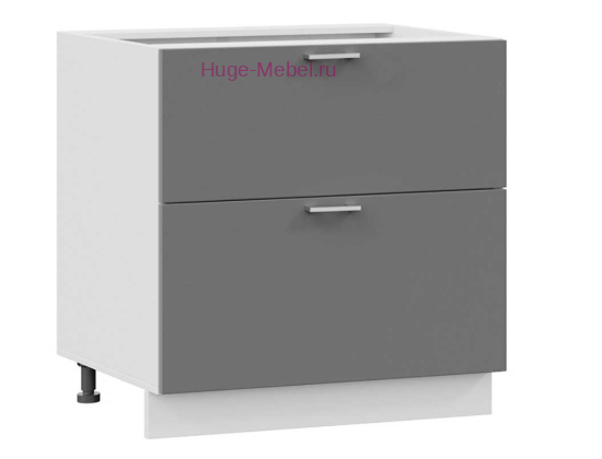 Нижний шкаф кухонный с двумя ящиками 800 Катрин (софт графит)