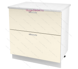 Нижний шкаф кухонный с двумя ящиками 800 Ксения (ваниль)