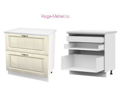 Кухонный шкаф нижний с внутренним ящиком 800 Мария (крем)