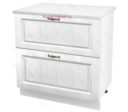 Нижний шкаф кухонный с двумя ящиками 800 Мария (белый)