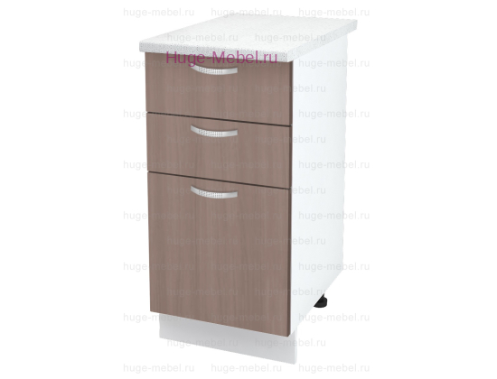 Кухонный шкаф нижний с тремя ящиками 400 Дина (шимо темный)