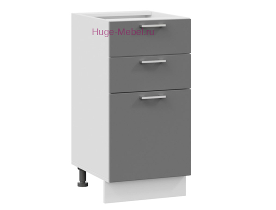 Кухонный шкаф нижний с тремя ящиками 400 Катрин (софт графит)