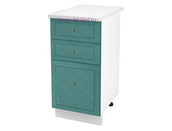 Кухонный шкаф нижний с тремя ящиками 400 Модена (дуб бирюза)