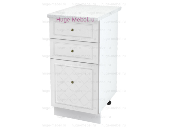 Кухонный шкаф нижний с тремя ящиками 400 Модена (дуб белый)