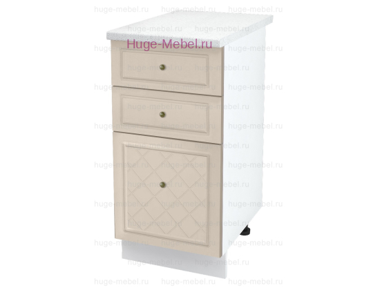 Кухонный шкаф нижний с тремя ящиками 400 Модена (дуб ваниль)