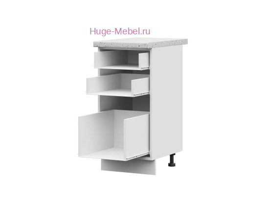 Корпус кухонного шкафа нижнего с 3 ящиками 400 ПВ (белый)