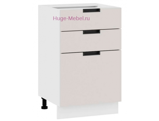 Кухонный шкаф нижний с тремя ящиками 500 Сахара (мокко)