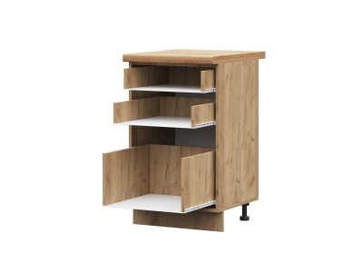 Корпус кухонного шкафа нижнего с 3 ящиками 500 ПВ (дуб крафт)