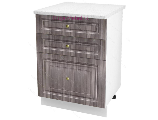 Кухонный шкаф нижний с тремя ящиками 600 Юлия (сандал серый)