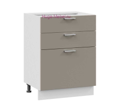 Кухонный шкаф нижний с тремя ящиками 600 Катрин (циркон)