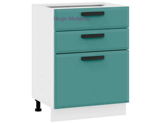 Кухонный шкаф нижний с тремя ящиками 600 Призма (бриз супермат)