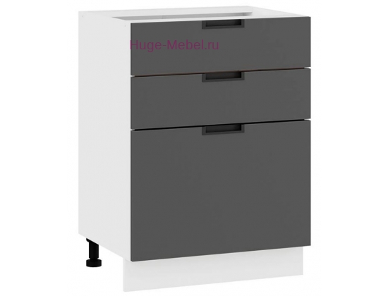 Кухонный шкаф нижний с тремя ящиками 600 Сахара (вулкан)