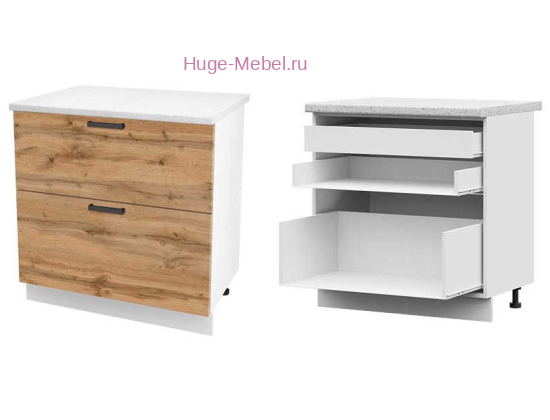 Кухонный шкаф нижний с внутренним ящиком 800 Пасаденна (дуб вотан)