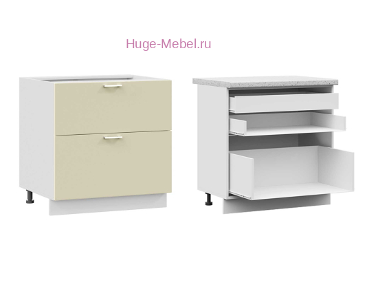 Кухонный шкаф нижний с внутренним ящиком 800 Катрин (крем)