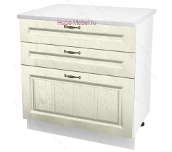 Кухонный шкаф нижний с тремя ящиками 800 Мария (крем)