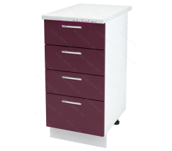 Нижний кухонный шкаф 4 ящика 400 Ксения (бордо)